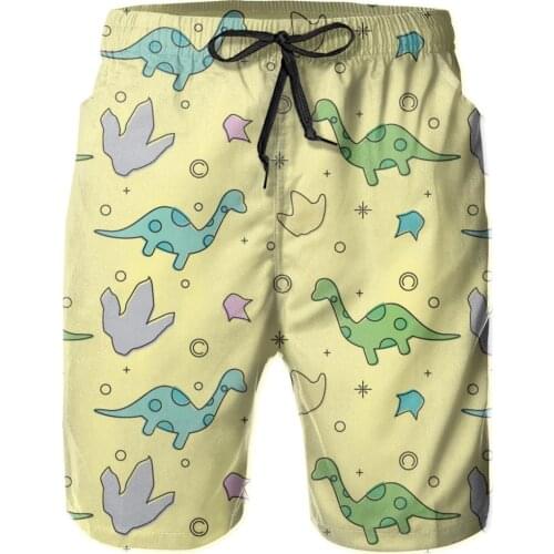 Cartoon Dinosaur Beach Shorts MenSwimming Short Trunks Cartoon Dinosaur Summer Swimsuit Swimwear Shorts Quick Dry