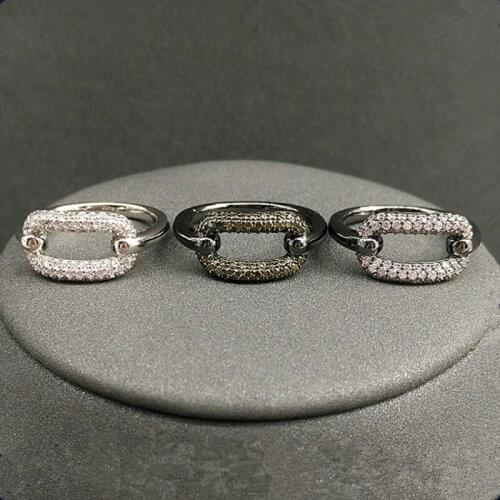 Simple Square Jewelry Gift Crystal Rings For The Women Charm Zircon Ring For The Birthday Party Zk45