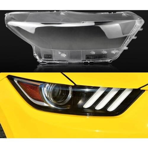 Car Headlight Lens For Ford Mustang 2014 2015 2016 2017 Car Headlamp Cover Replacement Transparent Auto Shell