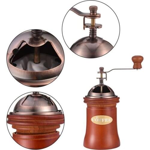 Manual Wooden Coffee Grinder Hand Grinding Machine Retro Style Coffee Bean Mills Kitchen Tools