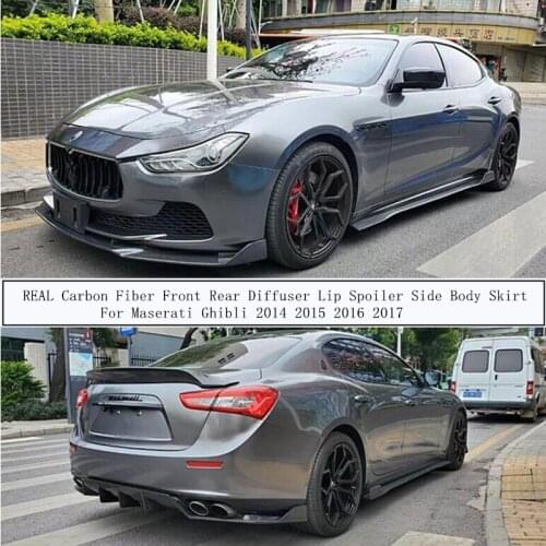 Carbon Fiber Front Rear Bumper Diffuser Side Skirt Lip Spoiler For Maserati Ghibli 2014 2015 2016 2017 Spoiler Car Accessories