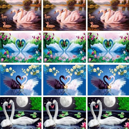 Diamant Schilderij Zwaan 5D DIY Diamant Borduurwerk Vol Display Dier Strass Volledige Vierkante Mozaïek Home Decor Gift