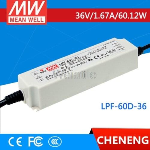 MEAN WELL original LPF-60D-36 36V 1.67A meanwell LPF-60D 36V 60.12W Single Output LED Switching Power Supply