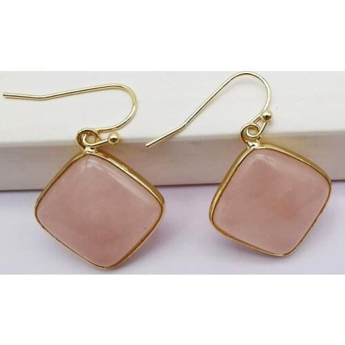 Rose Crystal Stone Dangle Earrings Jewelry For Woman Gift T159
