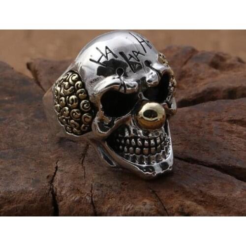 Handmade 925 Silver Skeleton Ring Sterling Skull Man Ring Cocktail Punk Ring Jewelry Gift Man