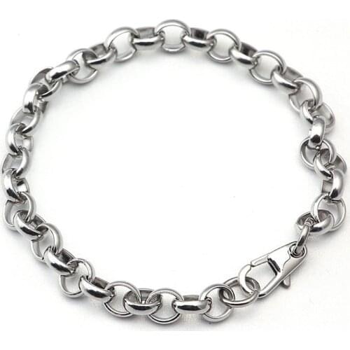 SOMSOAR Jewelry 21CM Silvering Stainless Steel Custom Deco Bracelet Necklace Locket Bracelet 10pcs/lot L061