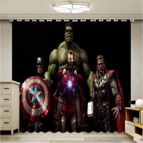 The Superhero Infinity War Curtains For Living Room Kids Bedroom Shade Drapes Home Improvement Darkening Cortinas