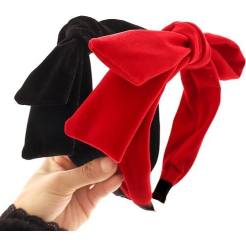 Women Headband Bow Fabric Hairbands For Women Girls Thickened Gold Velvet Hair Band Hair Accessories Banner Head Hoop Bezel