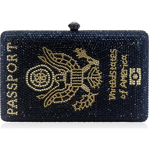 Bag For Women America Passport Clutch Diamond Evening Bags Crystal Rhinestone Customized Purse Cocktail Party Bags