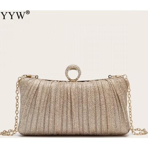 Women Evening Clutches Chain Shoulder Handbags Elegant Rhinestones Clutch Bag Female Handbags Wallets Wedding Party Purse sac