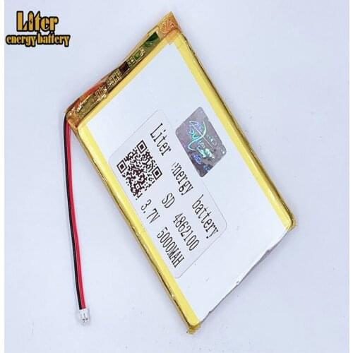1.5MM 2pin connector 4862100 3.7V 5000mAh tablet pc 7 inch MP4 MP3 li po rechargeable Li-polymer battery Li-po battery