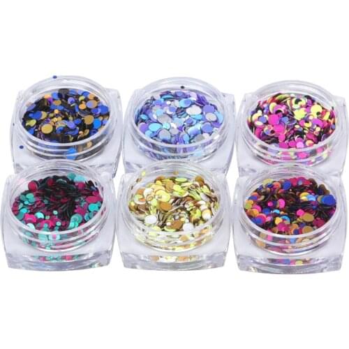 1 Set Mixed Size Ultrathin Sequins Nail Art Glitter Flakes Chunky Glitter Dazzling Paillette Round Sparkly Manicure Accessories