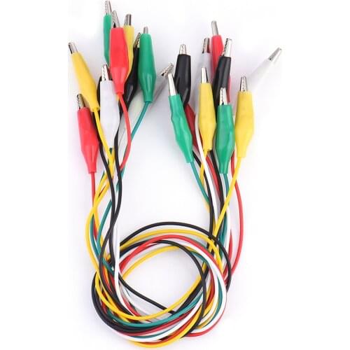 10pcs/lot Alligator Clips Leads Alligator Double ended Crocodile Clips Roach Clip Test Jumper Wire Electronics Test Leads