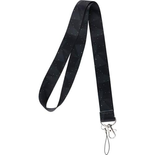 10pcs Diamond Night Sky Stars Lanyard Keys Phone Holder Funny Neck Strap With Keyring ID Card DIY Animal webbings ribbons Rope