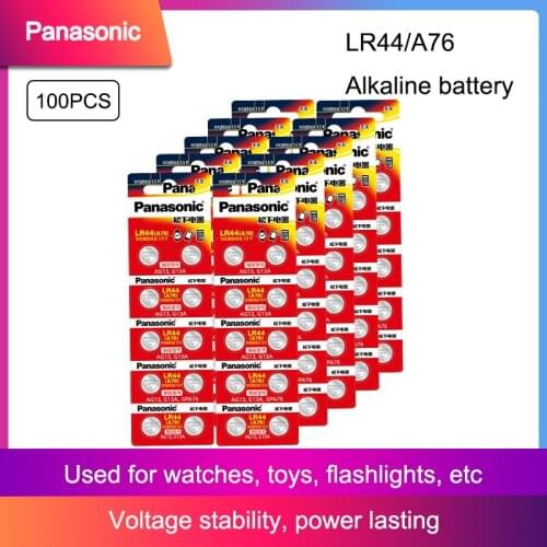 100PCS Panasonic AG13 Coin Cell Battery LR44 303 357 357A D76A G13 Alkaline Button Batteries 1.5V For Watch Electronic Remote