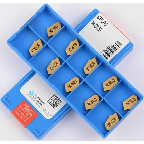 100PCS SP300 NC3020 Carbide CNC Inserts 3mm Wwide Grooving Cut-off Inserts For Steel