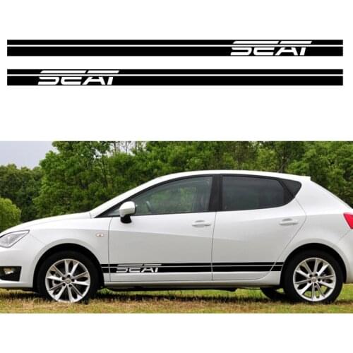 2PCS/SET Universal Decal Car Sticker Vinyl Side Racing Strips Decoration For SEAT
