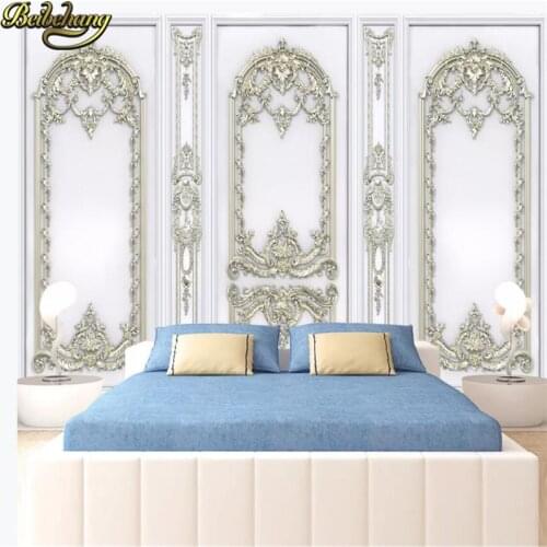 Beibehang Custom Nordic 3d golden relief carved wall paper Mural Wallpaper For Bedroom Decorative Wallpaper 3D Murals wallpapers