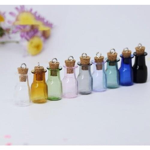 5pcs Round Vase Mix Color Mini Glass Bottle Small Tiny Cork Jar Cork Glass Bottles Glass Wishing Stopper Diy Crafts Bottle