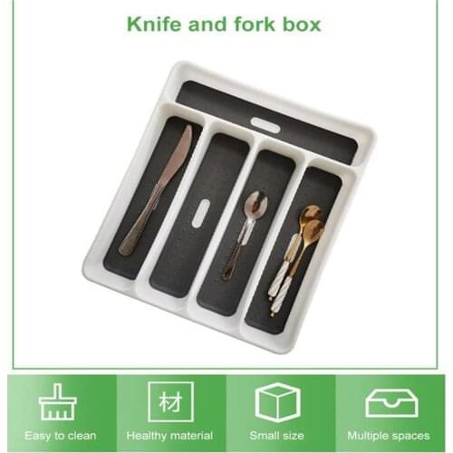 5 Grids Cutlery Storage Tray Knife Cross Spoon Storage Rack Box Plastic Separate Cupboard Drawer Kitchen Tools For Home Kitchen