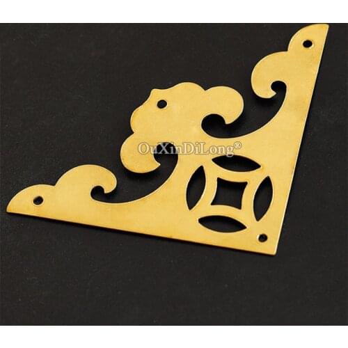 Retro 100PCS Antique Brass Corner Protector Jewelry Gift Storage Box Table Wooden Furniture Corner Protection Decoration Fitting