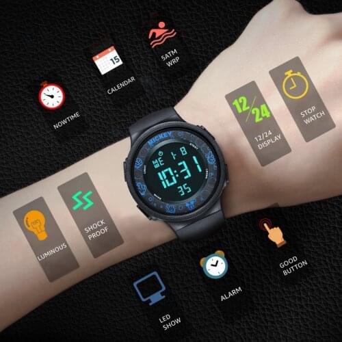 Disney Original New Sport Kids Digital Calendar Time Child Rubber Waterproof Watches Boy Daily Time Clocks Teen Wristwatch Gift
