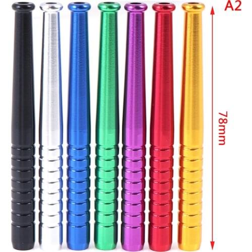 Color Random 3pcs Multicolor Aluminum Alloy Smoke Pipe Portable Metal Snuff Sniffer Snorter Straw Nasal Tube Snuffer Bullet