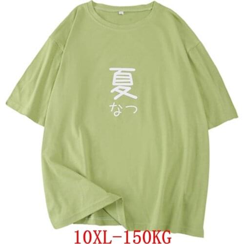 Large size womens T-shirt plus size 7XL 8XL 9XL 10XL summer round neck short sleeve loose black and white blue big T-shirt top