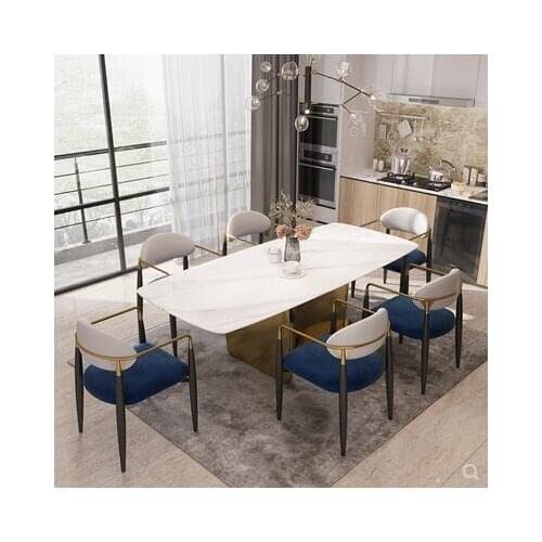 Italian minimalist luxury dining chair home restaurant backrest new dining table and chair combination negotiation chair