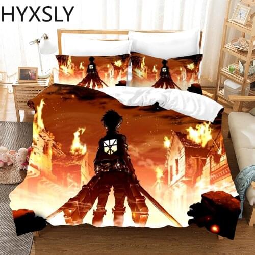 Anime Attack On Titan 3d Bedding Sets Duvet Cover Set Comforter Bed Linen Queen King Single Double Size Dropshipping Boys Gift