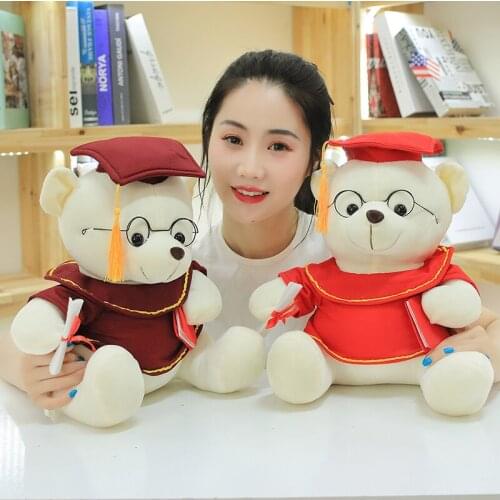 Cute Dr. Bear Plush Toy Stuffed Soft Kawaii Teddy bear Animal Dolls Graduation Gifts for Kids Children Girl