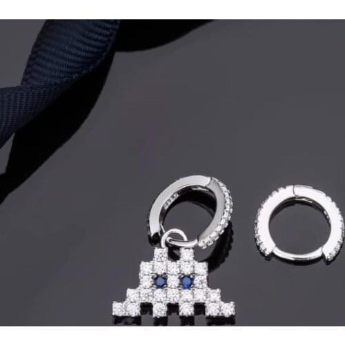 Fashion Jewelry Asymmetric Space Shooter Earrings Luxury Brand Micro Cubic Zircon CZ Monaco Jewelry Gift for Women