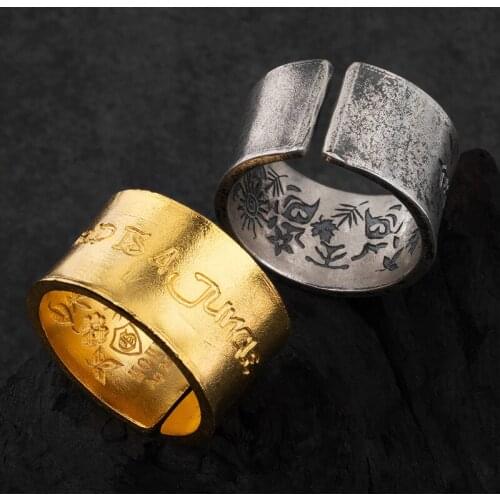 Vine flower Tiger Sterling Silver Rings for man and women Fashion Jewelry