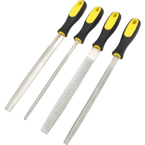 Diamond Needle Files Round Semicircle Flat Triangle 6" 8" 10" 12" Long File Set Metal Working Crafts Grit Grinding Hand Tools