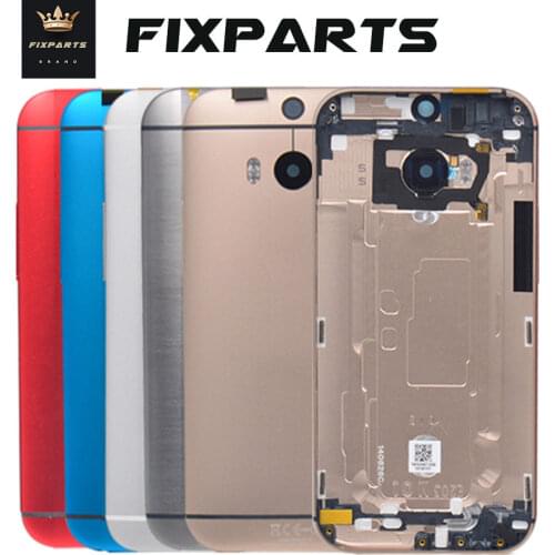 New Metal Back Cover For HTC One 2 M8 Battery Cover Back Rear Housing Door 5.0 inch M8 Mini Battery With Power Volume Buttons