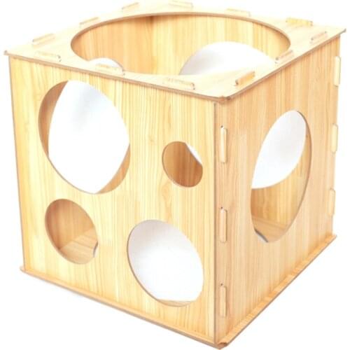2021 New 9 Holes Balloon Sizer Box Wood Square Balloon Measurement Tool for Balloon Arch Kit for Birthday Party Wedding Party