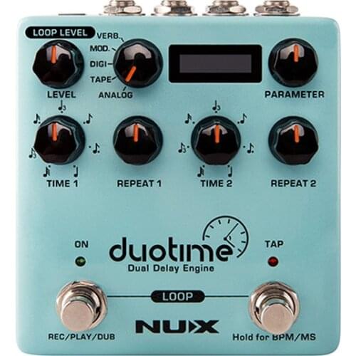 NUX Duotime Dual Delay Engine Guitar Stereo Delay Pedal with Analog Delay Tape Echo Digital Modulation Verb Delay Guitar Effects