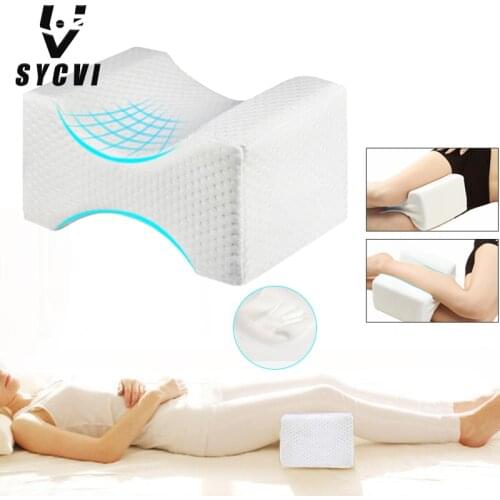 Body Memory Cotton Leg Pillow Home Foam Pillow Sleeping Orthopedic Sciatica Back Hip Joint for Pain Relief Thigh Leg Pad Cushion