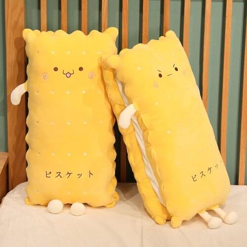 130cm Huge Size Creative Biscuits Plush Pillow Stuffed Square Cookie Sandwich biscuit Lifelike Food Snack Pillow Cushion Plushie