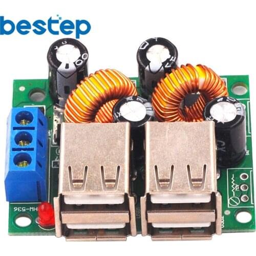 4-USB Port A5268 Step Down Power Supply Converter Board Module DC 12V 24V 40V to 5V 5A For MP3/MP4 Phone Car Equipment