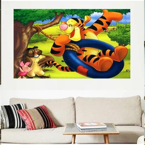 Disney Cartoon Canvas Paintings Pooh Bear Cartoon Tigger Posters and Prints Wall Art Picture for Living Kids Room Home Decor