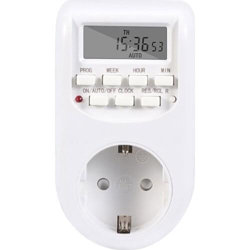 Adjustable Weekly 7 Days Programmable Digital Time Switch Setting of Clock/On/Off 7 Days Timing Socket