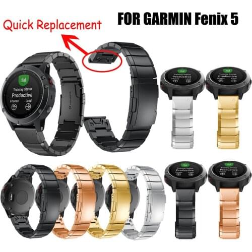26 22 20MM Watchband Strap for Garmin Fenix 5X 5 5S 3 3HR D2 S60 GPS Watch Quick Release Stainless steel strip Wrist Band Strap
