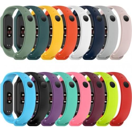 Smart Watch Strap For Xiaomi Mi Band 5 Bracelet Replacement Silicone Glossy Nail Buckle Replacement Wrist Strap