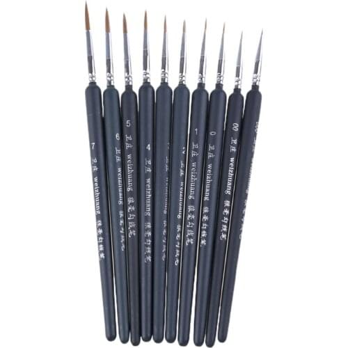 3/10pcs Professional Hand Painted Hook Line Pen Fine Tip Soft Hair Watercolor Oil Acrylic Painting Art Supplies U4LD
