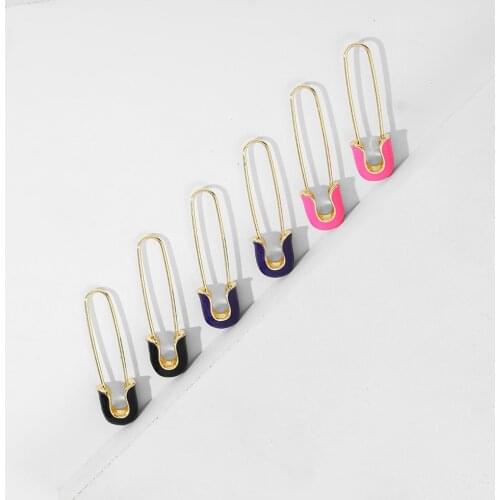 Punk Rock Small Safety Pins Stud Earrings for Women Fashion Statement Ear Piercing Paperclip Jewelry Gift