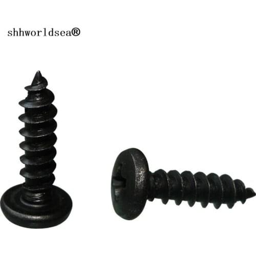 Shhworldsea 100 Pcs/Lot auto nut bolts U Round head cross tapping screw