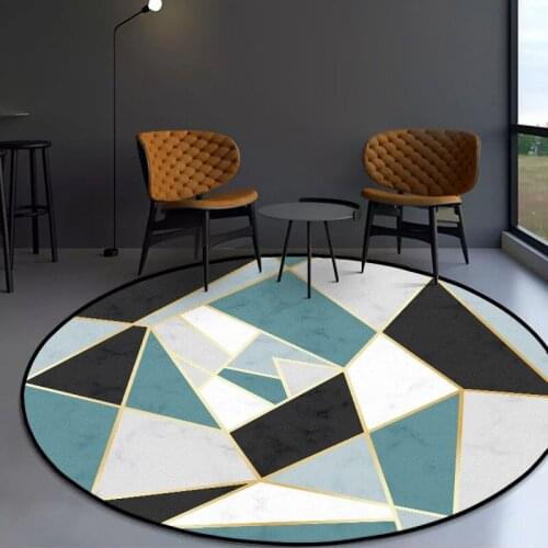 Modern Marble Irregular Geometric Splicing Living Room Bedroom Hanging Basket Chair Round Floor Mat Carpet