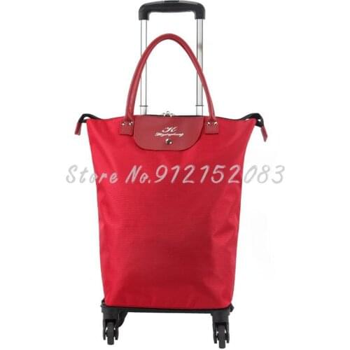 Grocery Shopping Trolley Cart Universal Wheel Folding Shopping Cart Portable Household Oxford Cloth Ultra-light Travel Trolley B