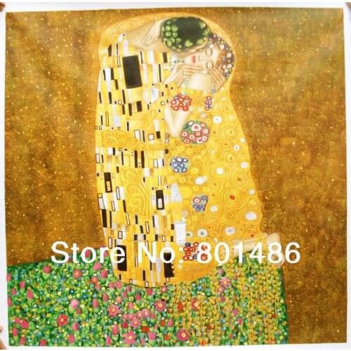 The Kiss By Gustav Klimt famous handmade oil painting reproduction 100% hand painted Famous Gustav Klimt paintings